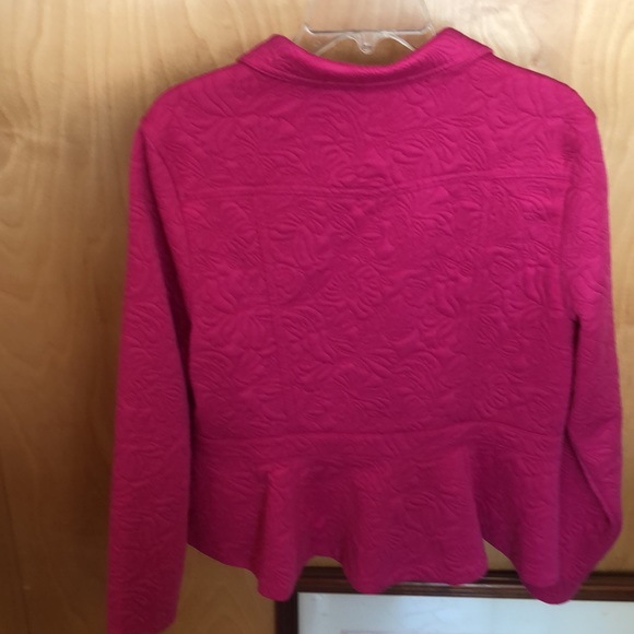 Fuschia Isaac Mizrahi Live Peplum Jacket - L/XL - Picture 8 of 9